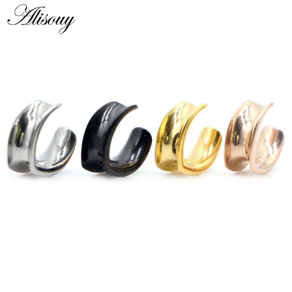 Body Jewelry Piercing Jewelry Ear Piercing Jewelry 2pcs 6mm-30mm Water Drop Glossy Stainless Steel Ear Plugs Tunnels Expander Saddle Ear Gauges Piercings