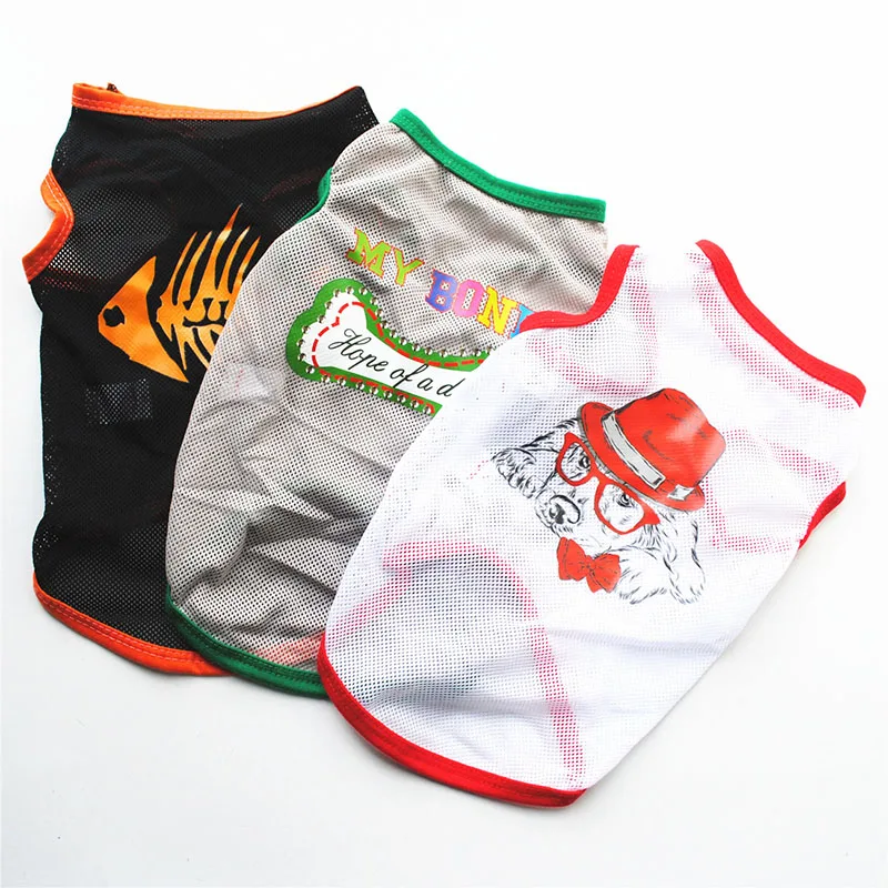 Camiseta de protección solar para perros pequeños, chaleco de malla fresco para mascotas, ropa sin mangas para perros 2021