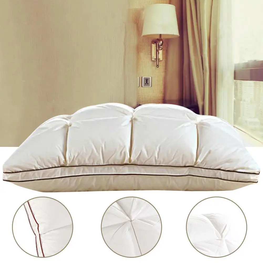 

4D Four Seasons Goose Down Feather Pillow Sand Pleat Design Double Quilt Pillow Washable for Home Hotel Custom Luxury Decor