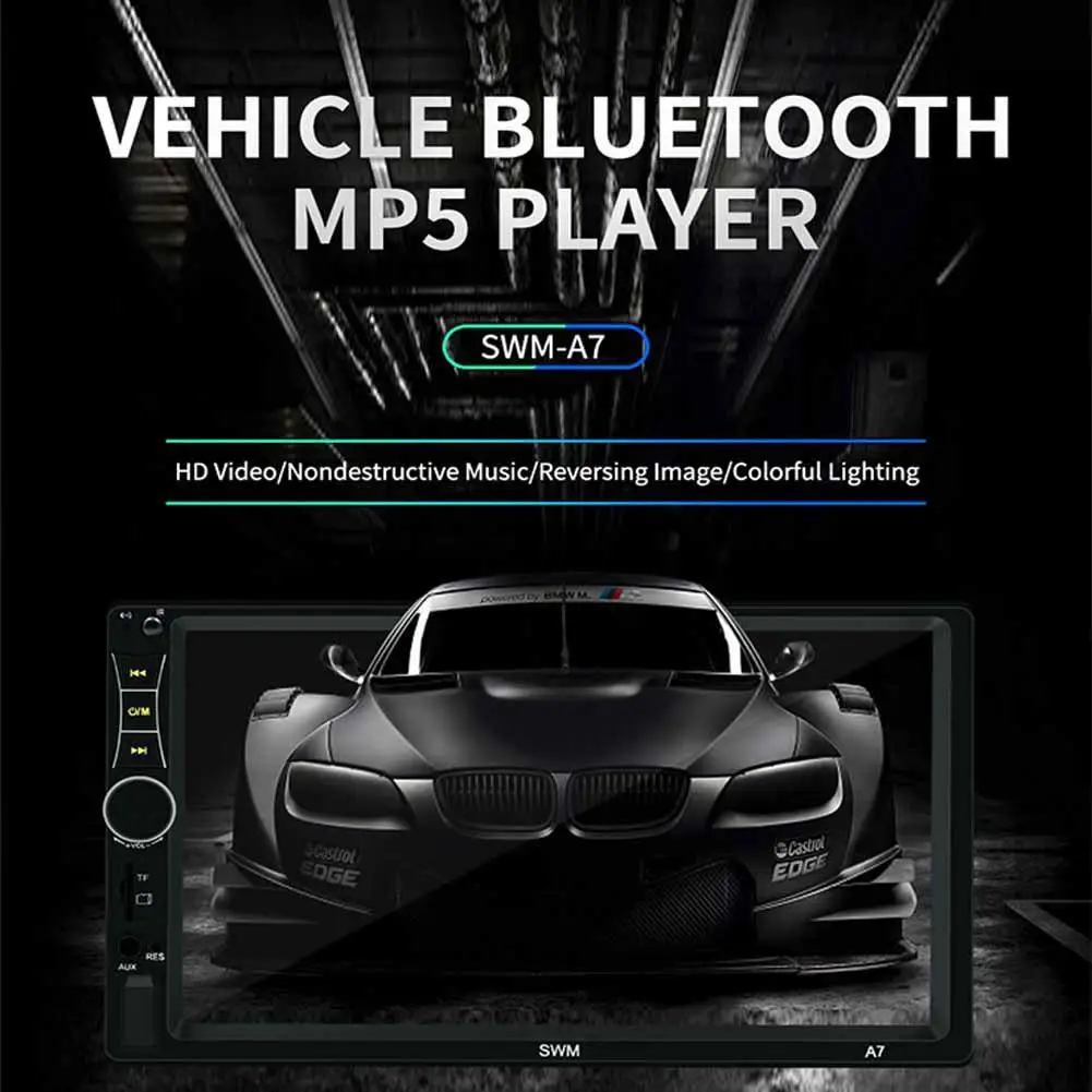 7 дюймов Автомагнитола автомобильный мультимедийный плеер MP5 плеер HD Bluetooth Usb флэш-накопитель для телефона Соединительный MP3 плеер радио