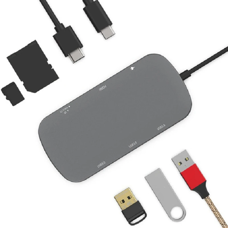 Тип-c док-станция тип-c концентратор конвертер HDMI кард-ридер Usb3.0 тип-c конвертер