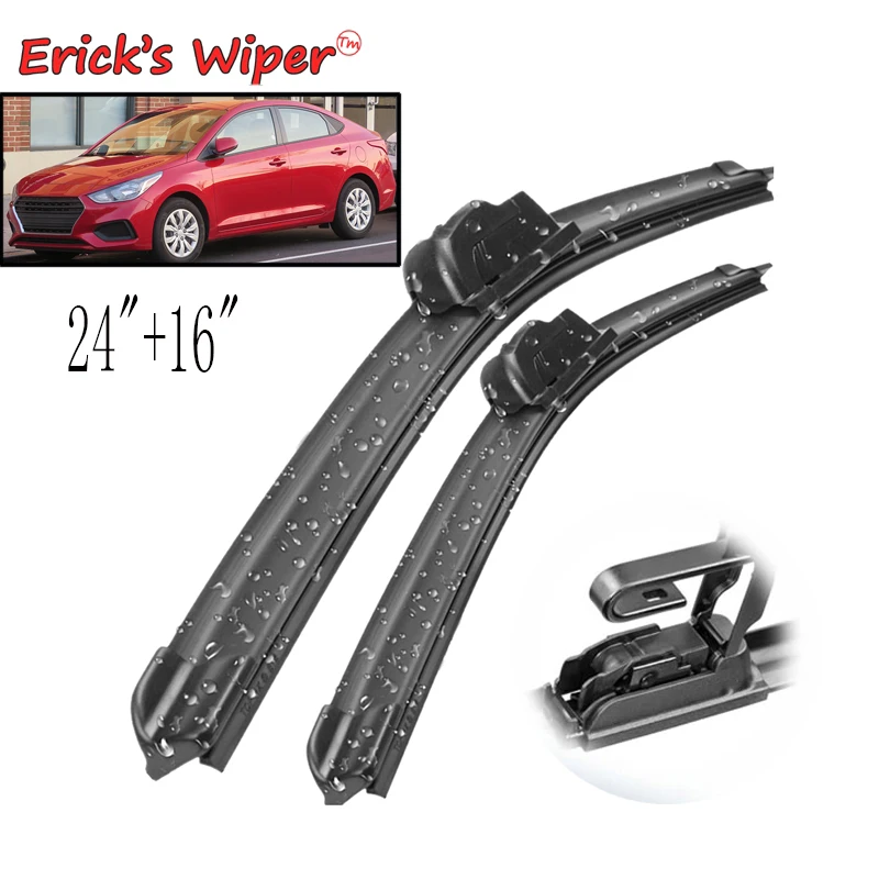 

Erick's Wiper Front Wiper Blades For Hyundai Solaris HC 2017 - 2022 Windshield Windscreen Clean Window Car Rain Brushes 24"+16"