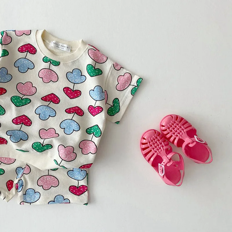 baby clothes set gift New Kids Baby Cute Balloon Print Clothing Sets Girls Boys Cotton Short Sleeve Sweatshirts Set Children Sport Shorts Suit baby clothes in sets	 Baby Clothing Set