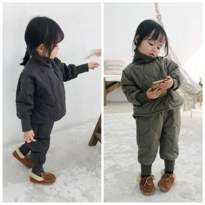 Новинка года; детская одежда; сезон осень-зима детские комплекты из двух предметов в Корейском стиле для девочек детские комплекты одежды с длинными рукавами