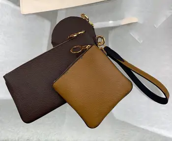 

Luxury Designer Clutch Set Organizer Pocket Pochette Wristlet Purse Coin Zippy Case Women Louie Brand vuiton Genuine Leather