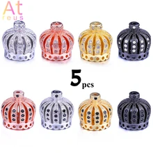 

5pcs 13*13mm Best Quality Brass Cubic Zirconia Tassel Crown Cap Pendant Connector Charms For Tassel DIY Earrings Jewelry Making