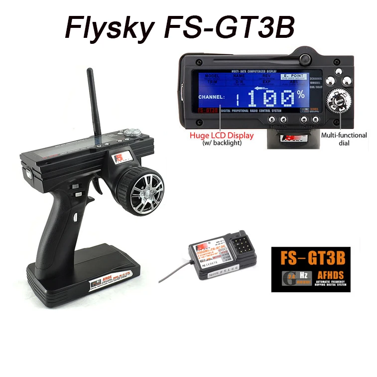

Flysky FS-GT3B FS GT3B 2.4G 3ch RC System Gun remote control transmitter & FS-GR3E receiver For RC Car RC Boat