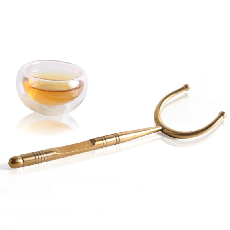 

U-Shape Tea Clip Set Accessories Tea Ceremony Tweezer Tools Top Grade Chinese Tea Sticks Pure Copper Multi-function Tea Clip