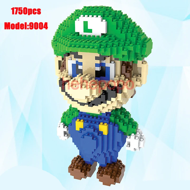 

HC 1750pcs 9004 Big Size Green Super Mario Diamond Magic Building Block Doll Bricks Mini Blocks Building Blocks Toys Kids Gift