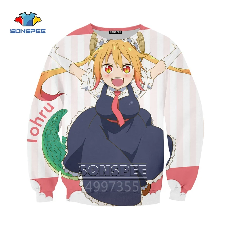 SONSPEE Miss Kobayashi's Dragon Maid/Детский свитер с 3d принтом детская одежда для мальчиков и девочек-подростков Топы, пуловер с длинными рукавами SW132