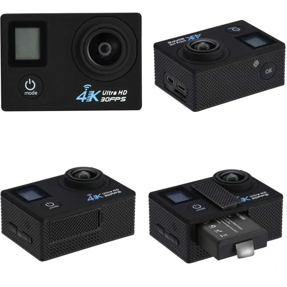 Оригинальная Спортивная экшн видеокамера MLLSE с двойным экраном 4K wifi Ultra HD 1080p 30fps
