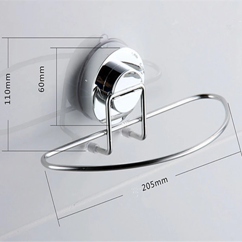 1Pc Suction Cup Towel Rack Bathroom Stainless Steel Ring Towel Rack Kitchen Lavatory Shelf with Toweles Bar Towel Holder