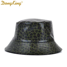DongKing новая леопардовая шляпа с принтом, двусторонняя шляпа, одноцветная женская модная шляпа для путешествий, Панама, шляпа для рыбака