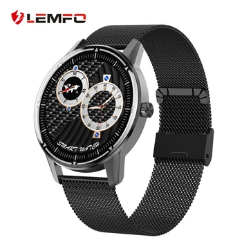 

LEMFO Smart Watch Men 1.3 inch Full Touch Round Screen Heart Rate Blood Pressure 2020 Women Smartwatch for Android
