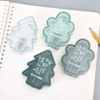 

Tree Shape Single-hole Pencil Sharpener Christmas Pencil Cutting Pen Sharpening Office Stationery Knife Children's Prize Gift