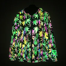 Men Autumn Winter Jackets Luxury Fashion Casual Zip Up Streetwear Plus Size Loose Hooded Coat Reflective Print Clothing 2021 New