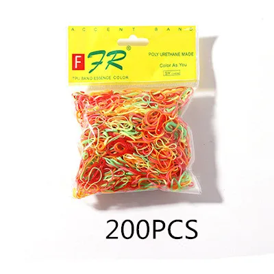 200/1000PCS Cute Girls Colourful Ring Disposable Elastic Hair Bands Ponytail Holder Rubber Band Scrunchies Kids Hair Accessories