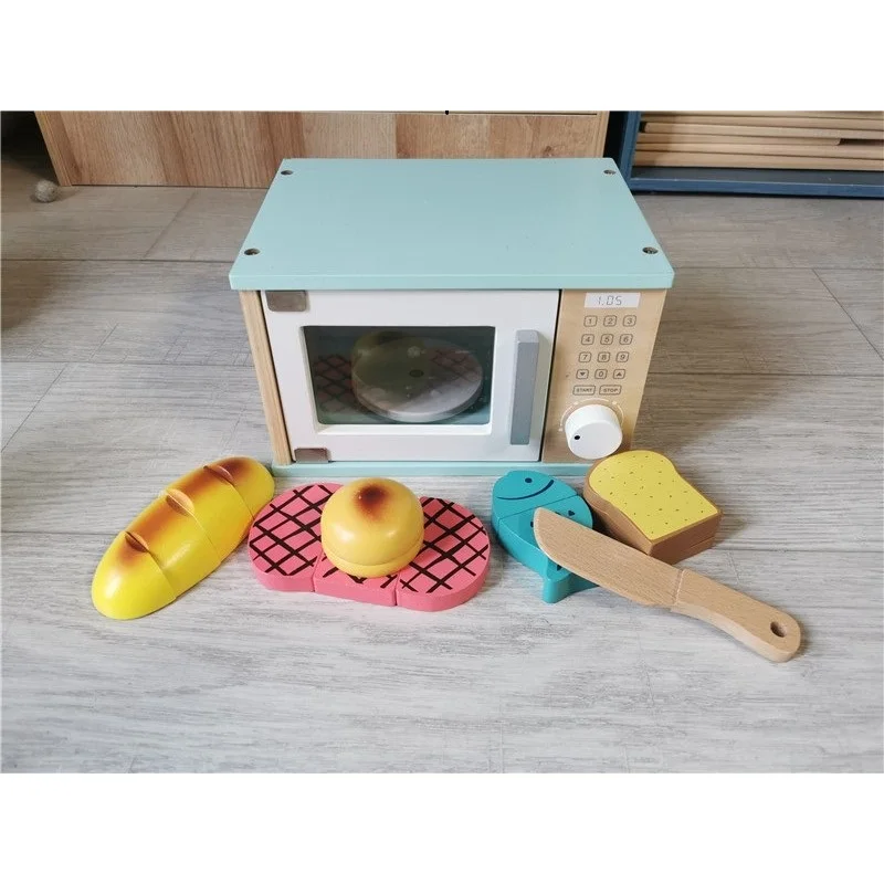 Детская деревянная кухонная игрушка кофемашина тостер машина для мороженого