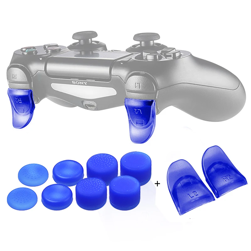 Blue - 03 1 шт. изогнутый L2 R2 триггер расширитель кнопки комплект для playstation 4 PS4 S/PS4 Slim/PS4 Pro игровой контроллер аксессуары - Цвет: Blue - 03