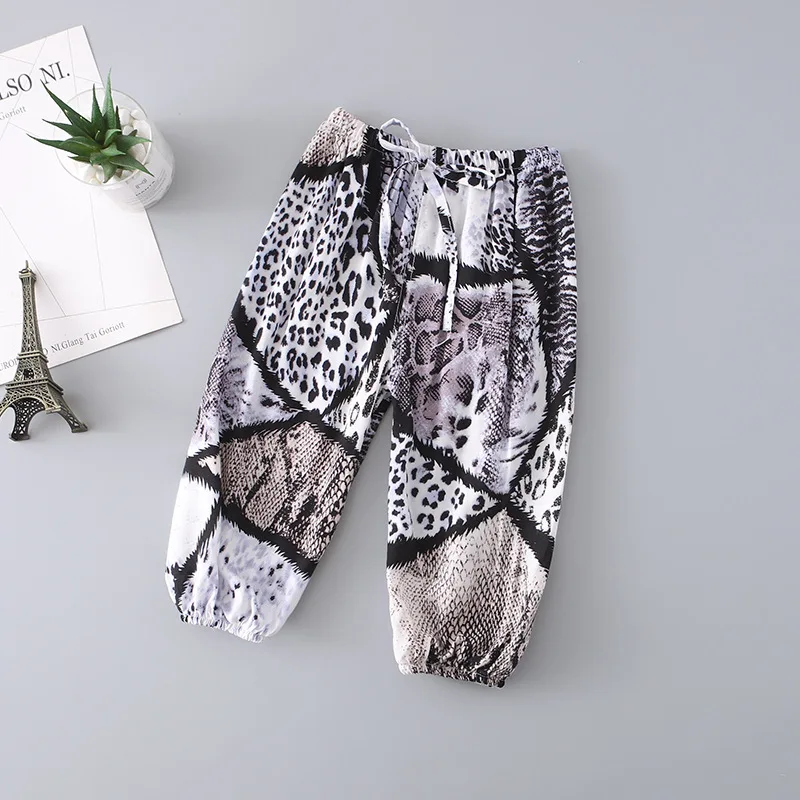 LEAPPAREL/ г., штаны для мальчиков и девочек с фонариком эластичная резинка на талии, принт змеиной кожи, повседневная одежда для детей