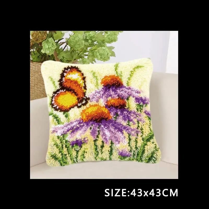 Вышивка ковер подушка Borduurpakket Kussen Klink Haak Kleed Bloemen защелка крюк наборы Diy Smyrna Knooppakket сделай сам - Цвет: Green