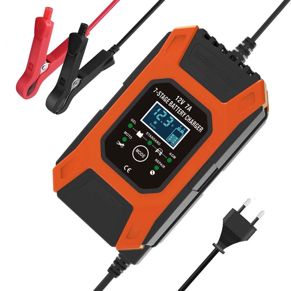 FOXSUR 7A 12V ATV для мотоциклов и автомобилей ремонт импульса Зарядное устройство