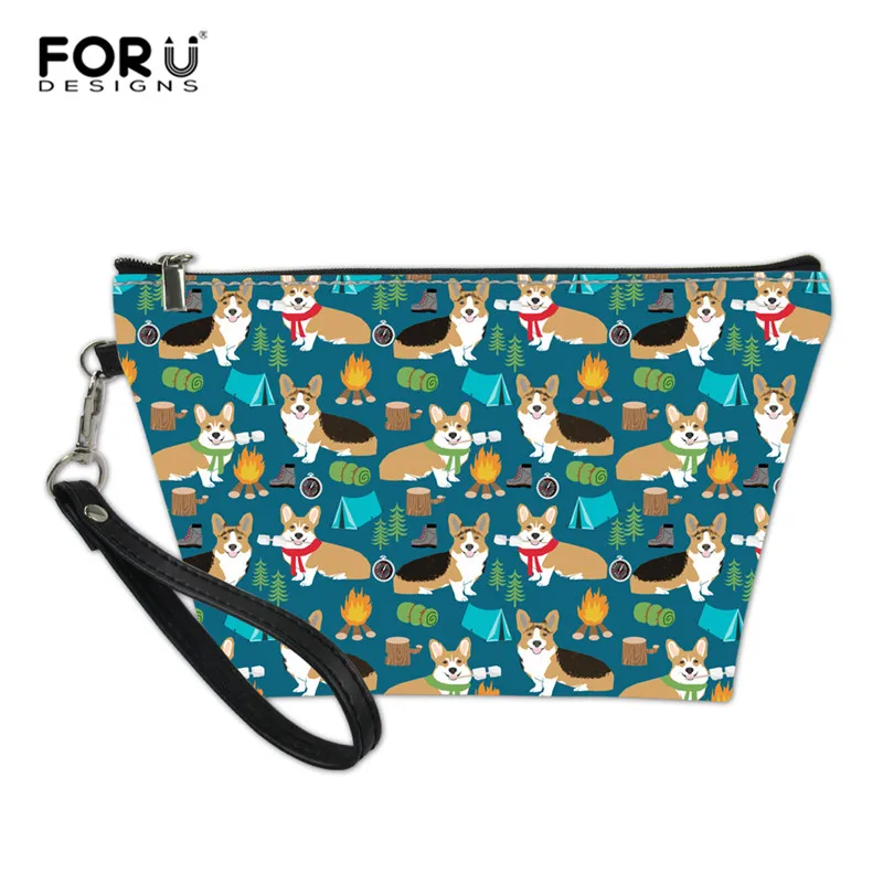 L2388Z8 FORUDESIGNS Cute Corgi Dog Women Multifunction Travel Portable Cosmetic Bag Makeup Case Pouch Toiletry Organizer Storage Black - Цвет: L2388Z8