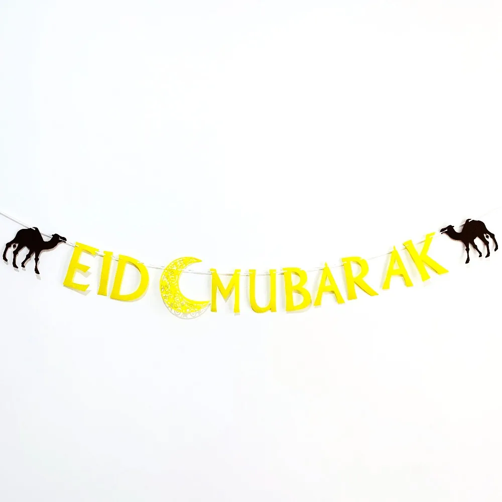EID MUBARAK баннер EID фестиваль гирлянда из ткани мусульманское украшение Мубарак Рамадан поставки