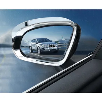 

Car Rear Rearview Glass Mirror Trim Frame Rain Shield Sun Visor Shade ABS Chrome 2pcs For VOLVO XC40 2018 2019 2020