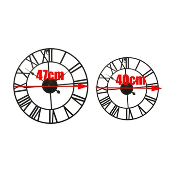 

North Europe Style Retro Wall Clocks Iron Round Face Black Gold Large Outdoor Garden Clock Home Brief Creative Decoration