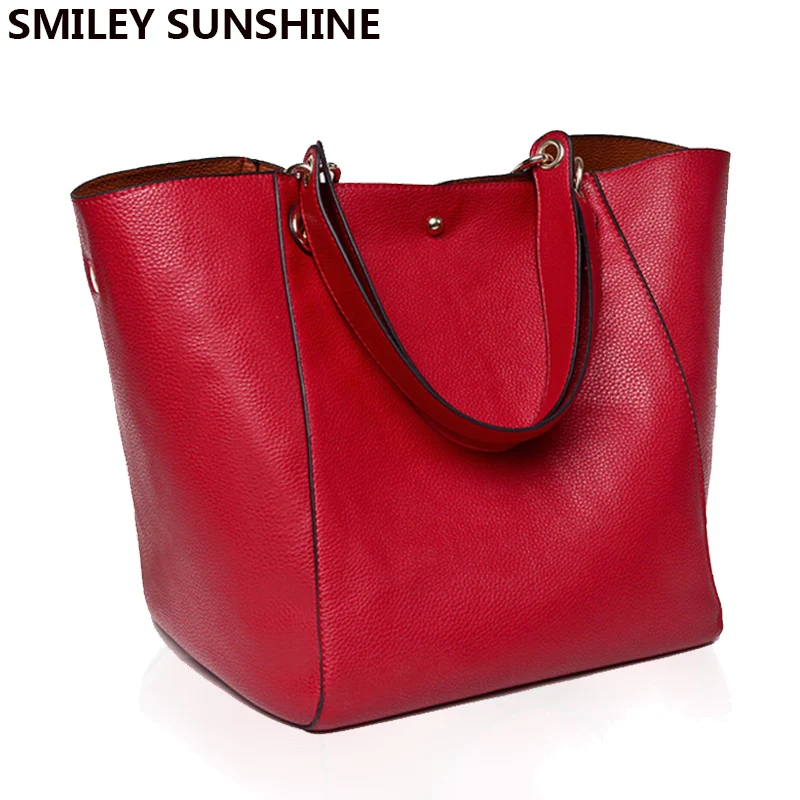 Brown Women Messenger Large Shoulder Bag Big Leather Bag Female Genuine Black Handbag Ladies Crossbody sac a main femme