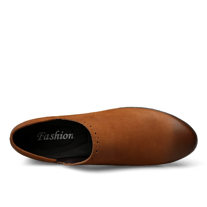 Men Peas Shoes Pointed Toe Mens Formal Shoe brown Elegant Simple Suit Gentleman Loafers Flats business Leather Size 38-44 %