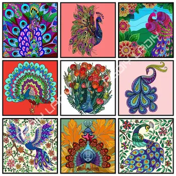 

DIY Diamond Painting Blue Peacocks Full Square / Round Rhinestones Cross Stitch Mosaic Picture Diamond Embroidery Hobby & Crafts