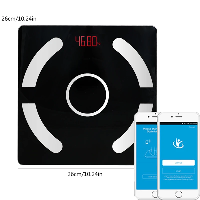 2021 New Bathroom Weight Scale Body Bluetooth Fat Scale BMI Intelligent Electronic LED Digital Component Analyzer Display Fat