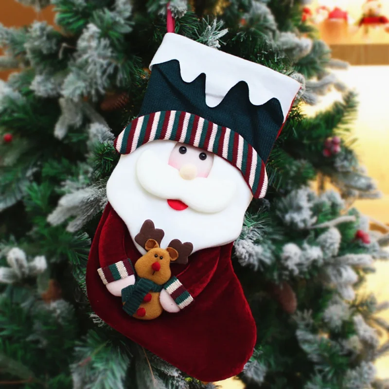 Домашнее украшение рождественские чулки милые конфеты подарочная сумка портативный снеговик украшения Санта Клаус рождественские украшения