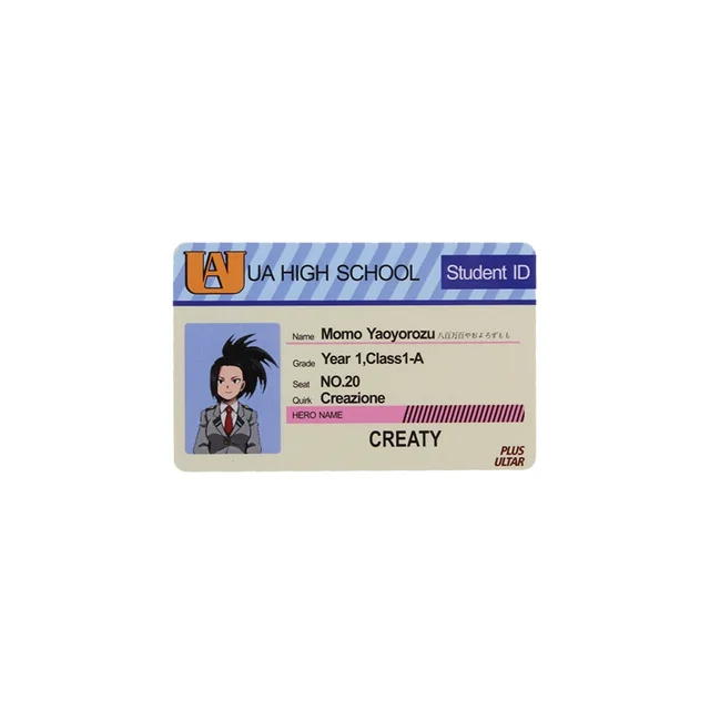 1PCS Anime Peripheral My Hero Academia PVC Student ID Card School Food Card Cosplay Prop PVC Collection Card Accessories 05