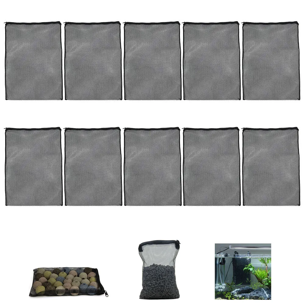 10PCS Aquarium Filter Bag Media Nylon Mesh Net With Zipper For Fish Tank Pond Fountain Bio Ball | Дом и сад