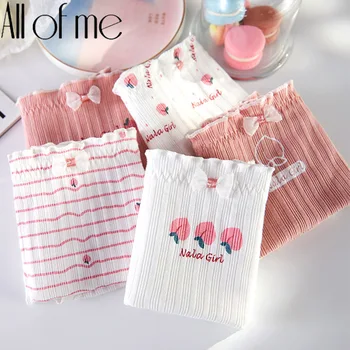 

2PCS/Set Cotton Panties Female Underpants Peach Fruit Panties Women Underwear Pantys Bownot Girls Intimates Lingerie Lace Briefs