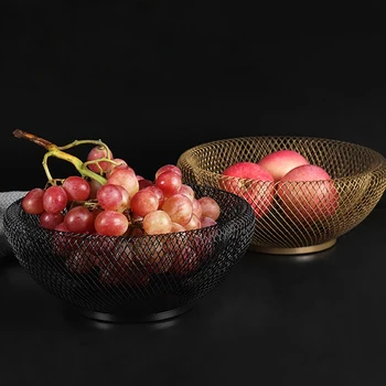 

Wrought Iron Storage Basket Nordic Creative Double Fruit Basket Modern Living Room Home Dried Fruit Candy Biscuit Storage Box