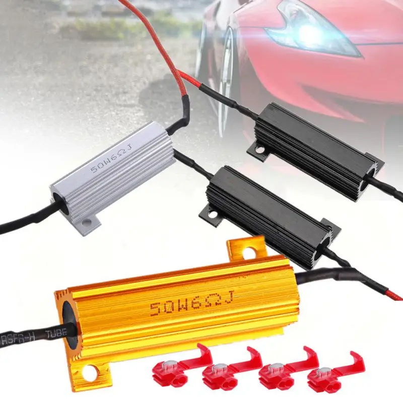 

ONEWELL 50W 6ohm Load Resistor Fix Errors Turn Signal Bulb Brake Hyper Flash Blink Blinker Error For Auto Car LED Lamp Bulb