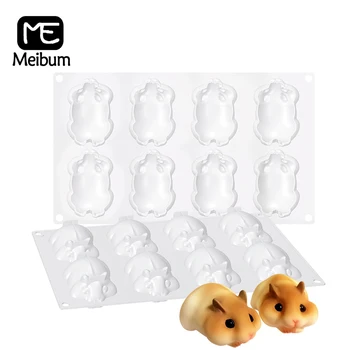 

Meibum 8 Cavity Rat Shape Mousse Dessert Mould Silicone Cake Mold Sweety Decorating Tray Mouse Muffin Pastry Pan Baking Tools