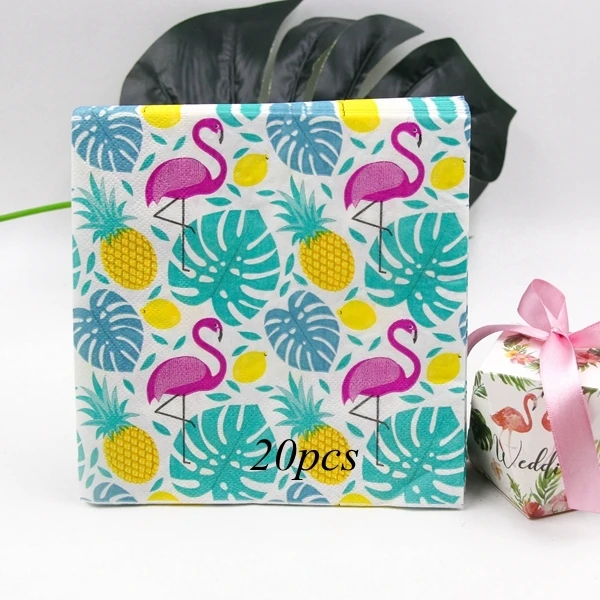 1set Flamingo DIY Paper Umbrella Drink Picks Paperboard Crafts Straws Pineapple For Summer Birthday Hawaiian Party Decorations yellow pink