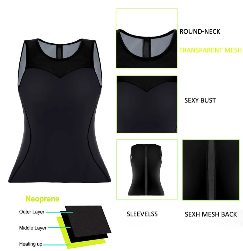 NINGMI Gym Shirt + Slimming Pant Sport Set Women Neoprene Sauna Suit Body Shaper Control Panties Running Vest Slim Waist Trainer