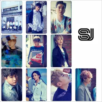 

Kpop Super Junior Time Slip Crystal Card Sticker HeeChul Dong Hae Photo Stikcy Card 10pcs Photocard Sticker