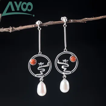 

S925 silver pearl earrings female 2020 new Jiangnan style ancient style Hanfu temperament tassel earrings