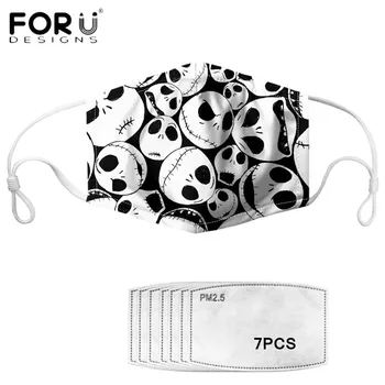 

FORUDESIGNS New Arrival Mouth Cover Mask Nightmare Before Christmas Jack Pattern Printed Resuable Macka PM 2.5 Filter Mascarilla