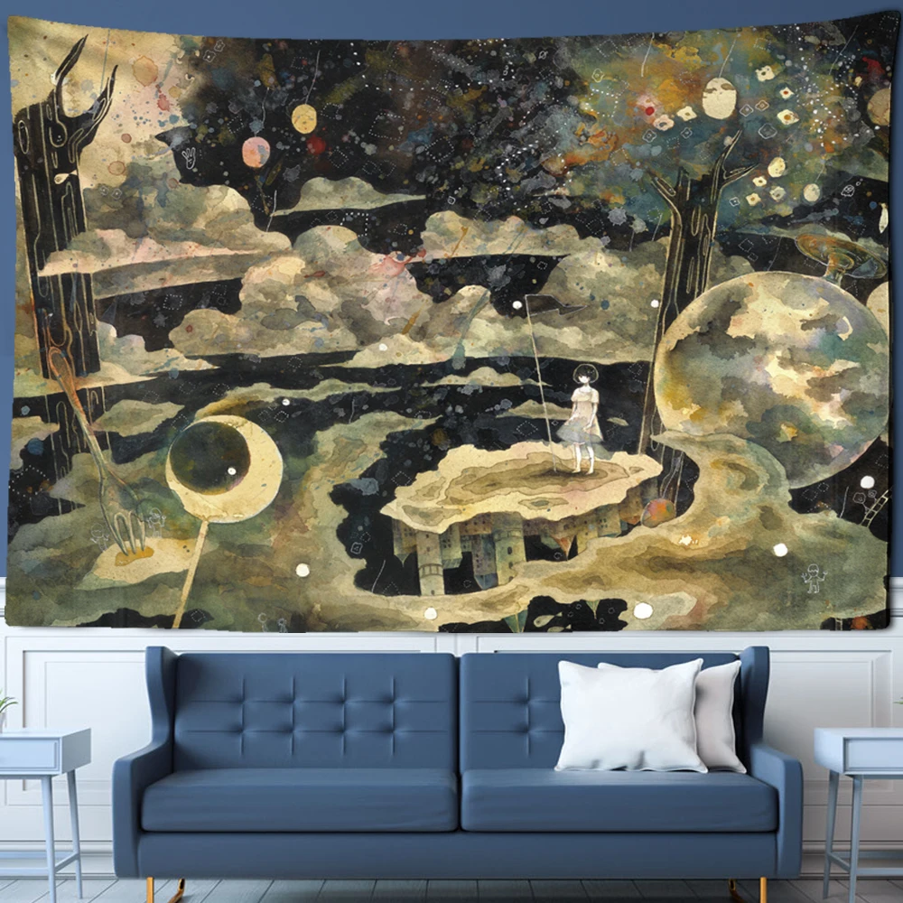 Cartoon Illustration Tapestry Wall Hanging Children's Room Dream tapestry decor anime wall decor wall flag decor