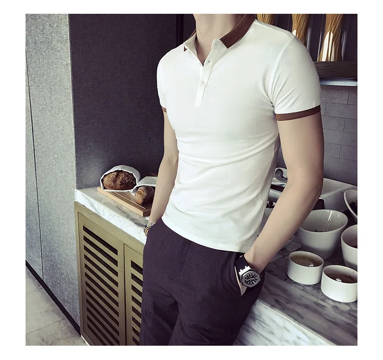 Повседневные мужские Поло, Para Hombre Camisa Polo, Корейская новая брендовая мужская рубашка поло, мужская хлопковая рубашка с коротким рукавом, мужские топы, Mannen Kleding