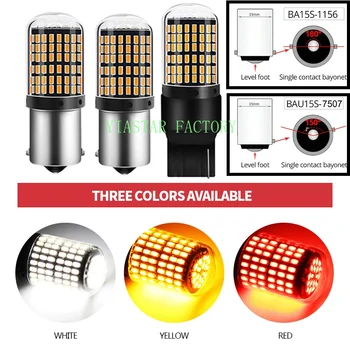 

2x 3014 144smd CanBus S25 1156 BA15S P21W LED BAY15D BAU15S PY21W lamp T20 LED 7440 W21W W21/5W led Bulbs For Turn Signal Light