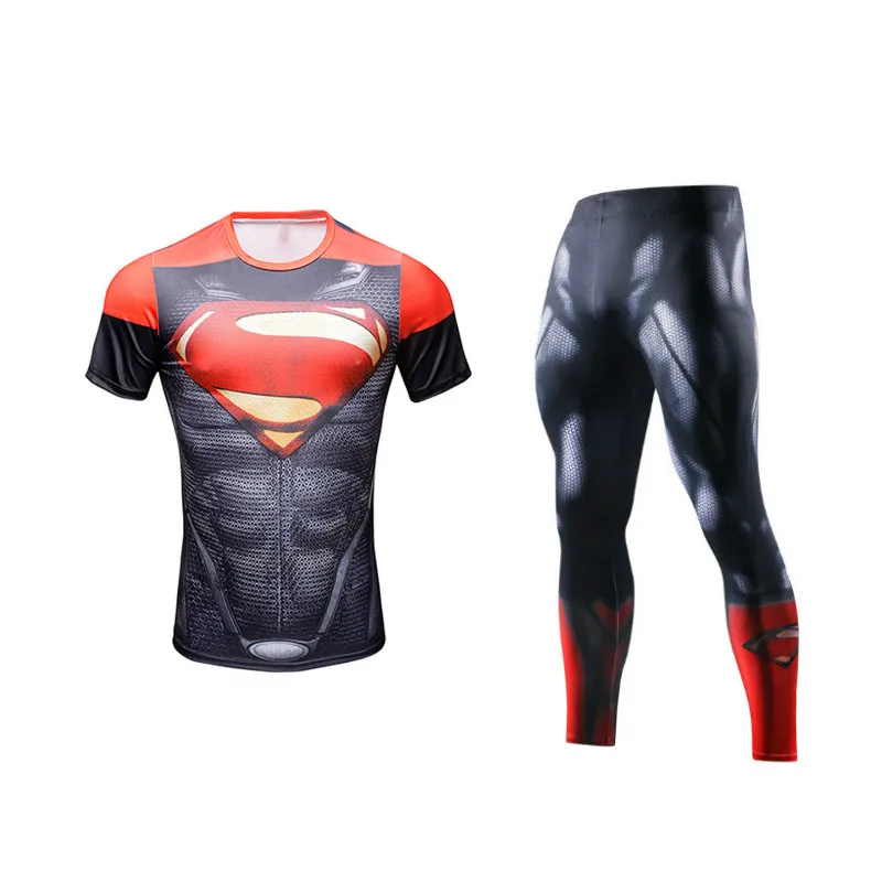 Компрессионная футболка для мужчин спортивный набор MMA Rashguard Jiu Jitsu фитнес